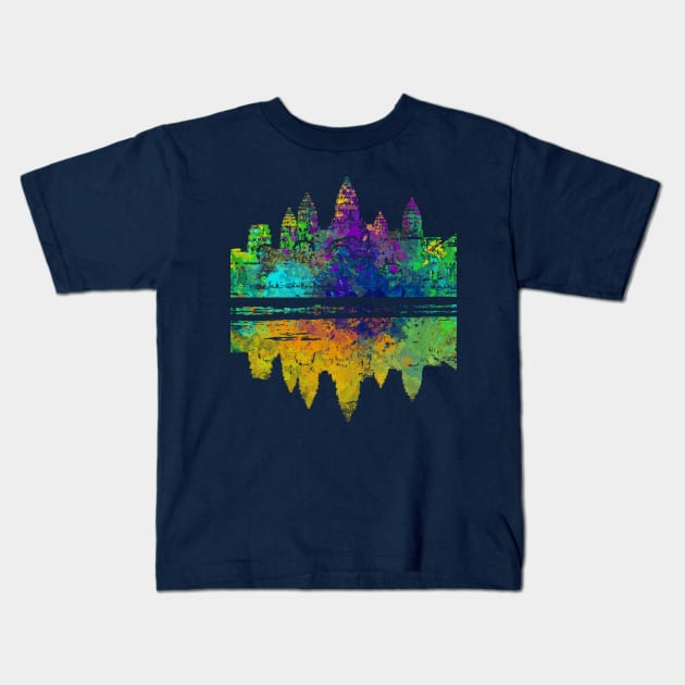 Colourful Angkor Wat Kids T-Shirt by Seraphine